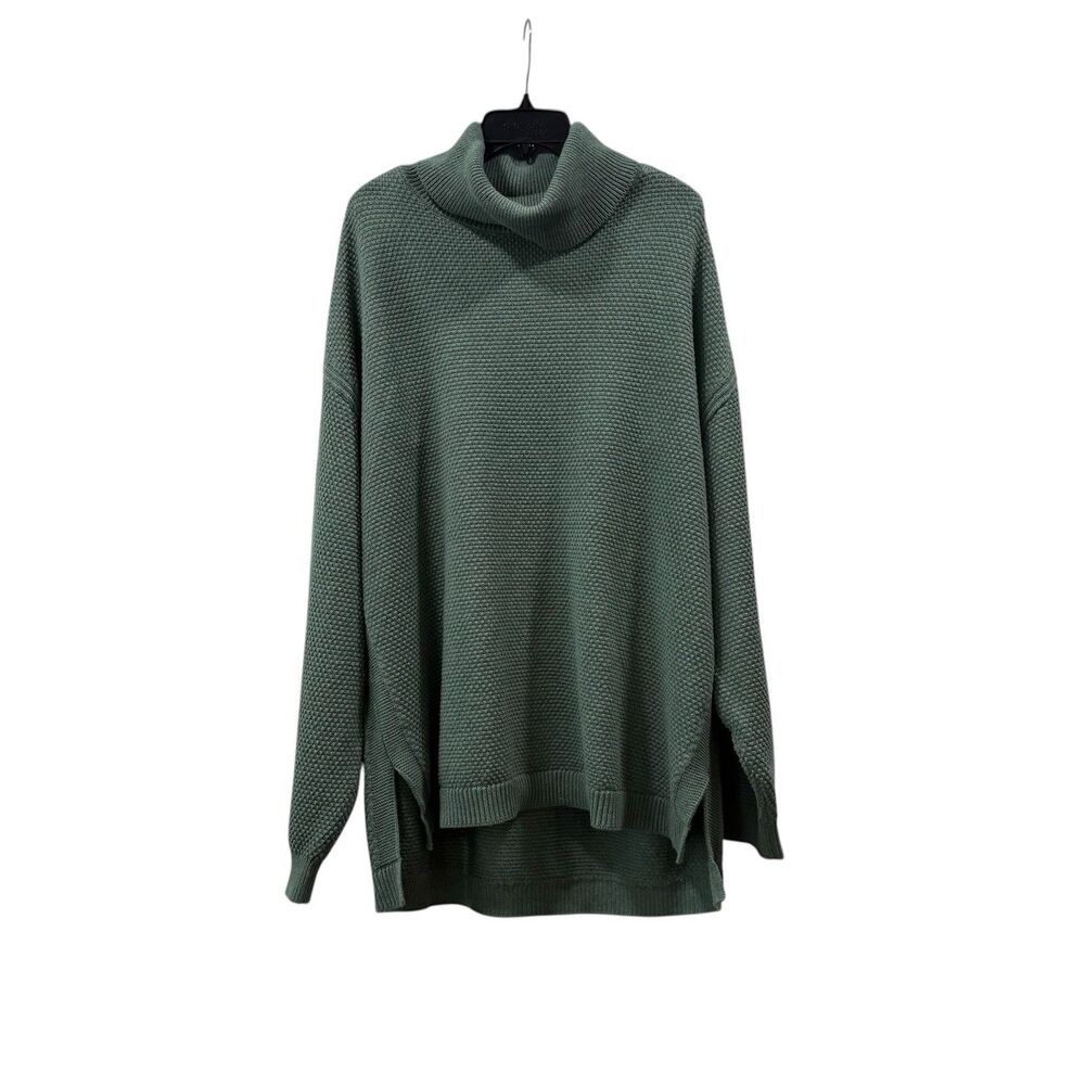 Free People Beach Green Hailee Oversized Turtleneck Sweater Size M